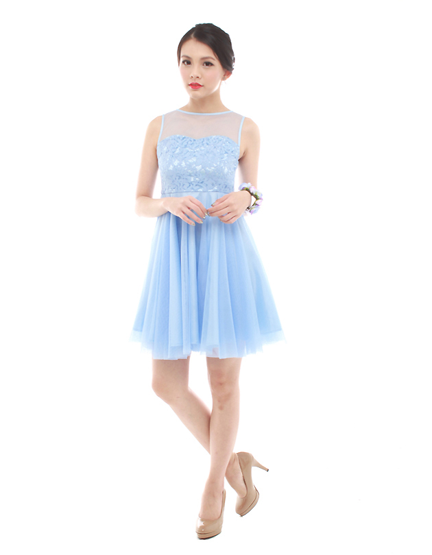 Penelope Tulle Dress in Powder Blue
